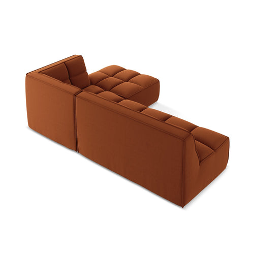 LaMiaSofa Modulaire hoekbank rechts Belluno - velours - terracotta - 258x178x75