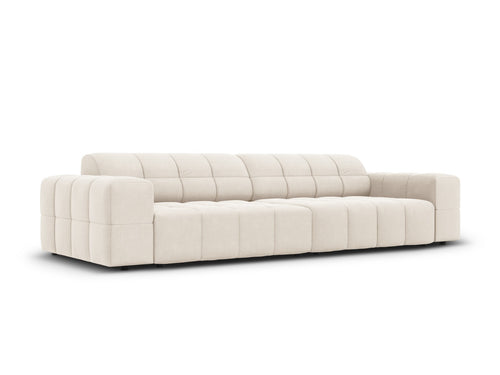Cosmopolitan Design Bank Chicago 4-zits, flueel lichtbeige - 102x252x78cm