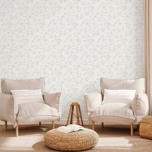 Sanders & Sanders behang bladeren grijs - 53 cm x 10 m - 640232