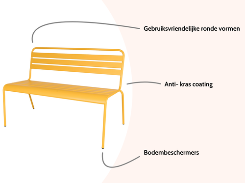 MaximaVida metalen tuinbank Max 120 cm okergeel - vtwonen shop