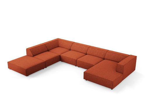 Cosmopolitan Design Panoramische hoekbank links Arendal 7-zits, chenille, terracotta - 262x364x70cm