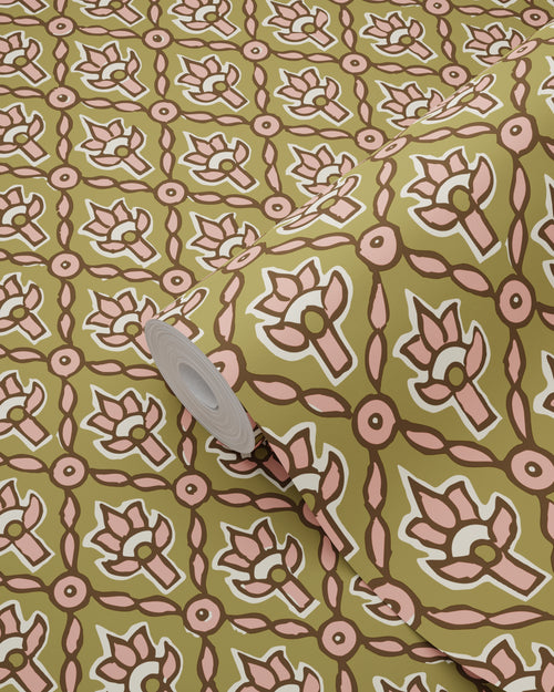 ESTAhome behang vintage bloemen groen - 50 x 900 cm - 131545 - vtwonen shop