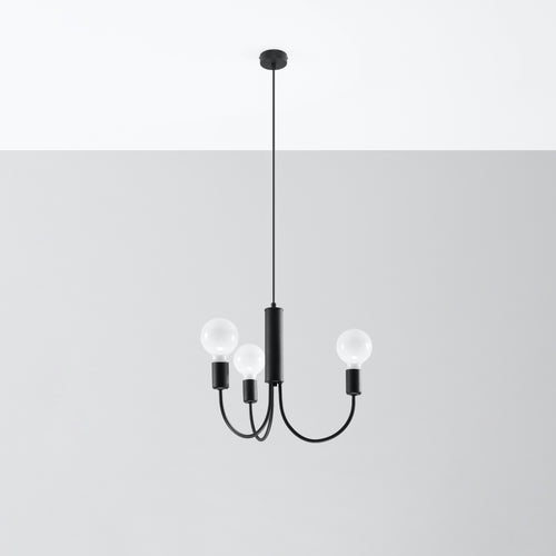 Sollux Lighting Kroonluchter PICCOLO 3 zwart - 45x45x100cm