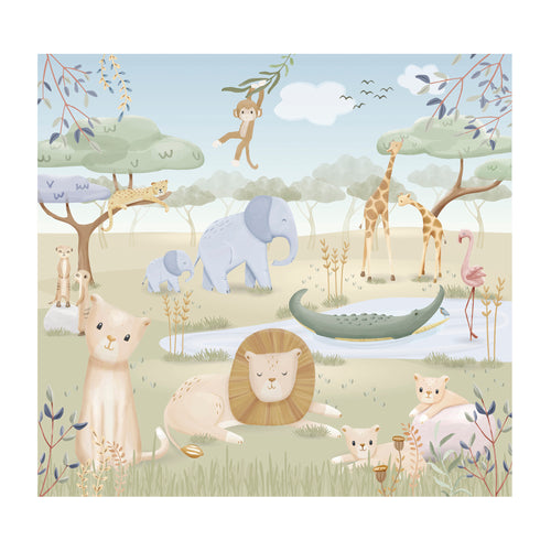 Little Dutch Fotobehang - Safari Friends