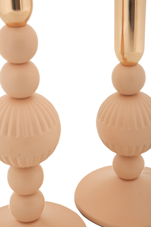 Mauro Ferretti kaarsenhouder - set van 2 - roze/goud