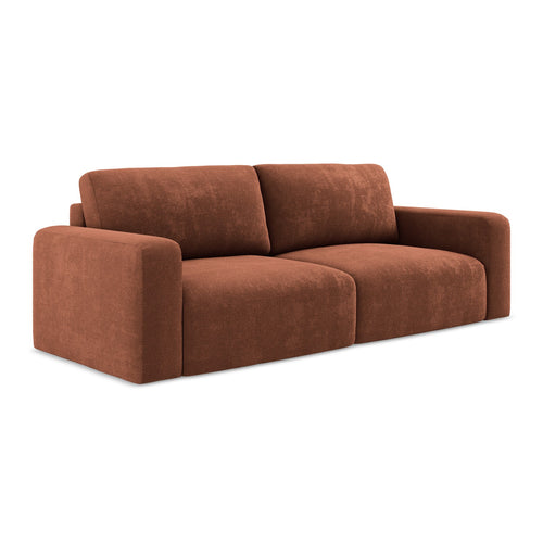 LaMiaSofa 3-zits slaapbank Ostia - chenille stof - terracotta - 244x102x79