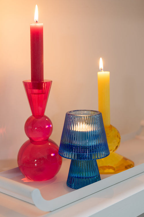 J-Line kaarshouder - glas - mix - 3 stuks