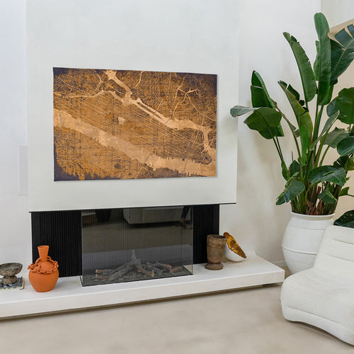 Louis De Poortere binnen & buiten machinewasbaar vloerkleed Cities New York van 40% gerecycled PET - geel - 100x140cm