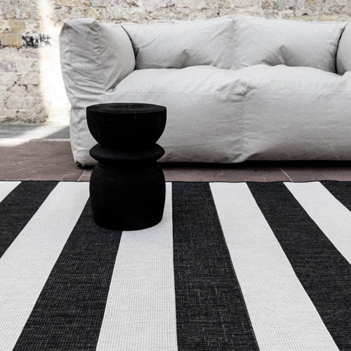 Eva Interior Buitenkleed Stripes zwart/wit dubbelzijdig - 240 x 340 cm - vtwonen shop