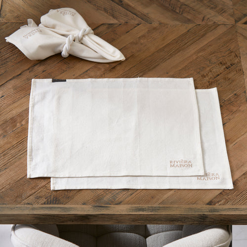 Rivièra Maison RM Classic Placemat white 2 pieces - Katoen - Wit - vtwonen shop