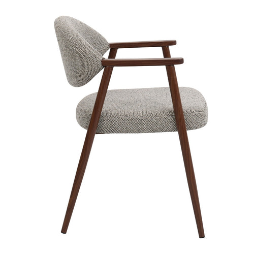 DÉJA Living Eetkamerstoel Karup - Taupe/Walnoot - Set van 2 - vtwonen shop