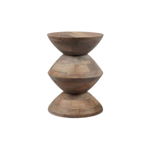 StarFurn Bijzettafel Abel - Rond Naturel Hout - 33x33x45cm