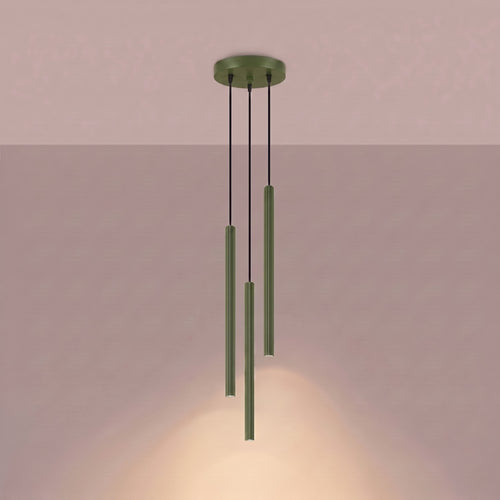 Sollux Lighting Hanglamp ARCHE 3P olijfgroen - 20x20x120cm