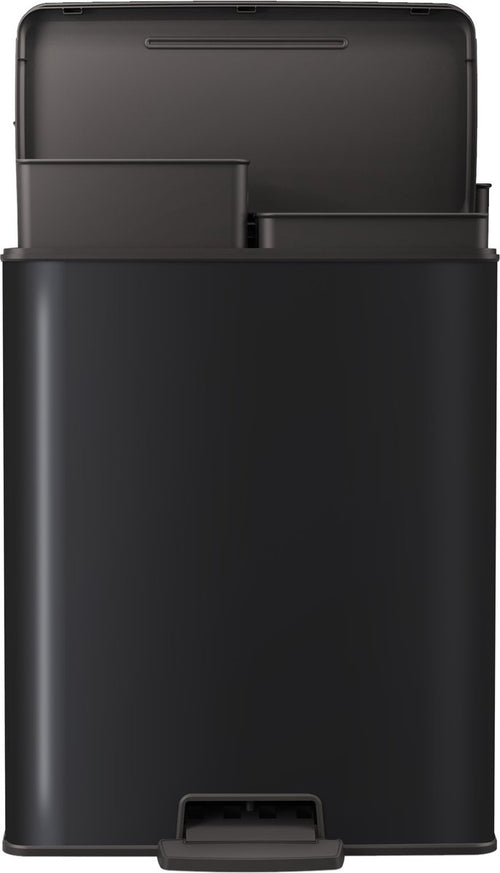 Curver Decobin Duo Prullenbak - 26L+26L - Rechthoekig - Zwart - vtwonen shop