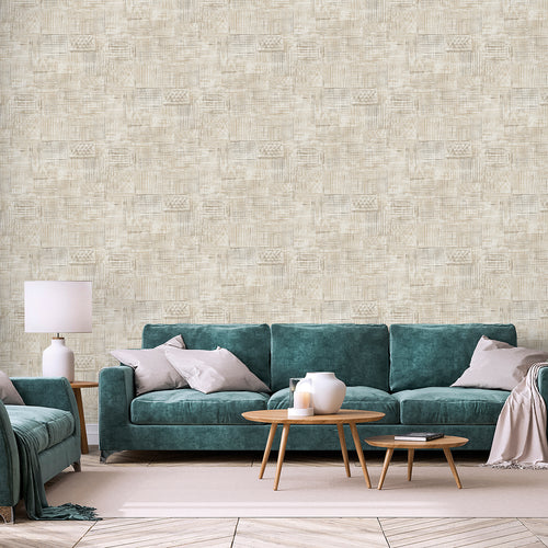 Sanders & Sanders behang grafisch motief beige - 53 cm x 10,05 m - 640752