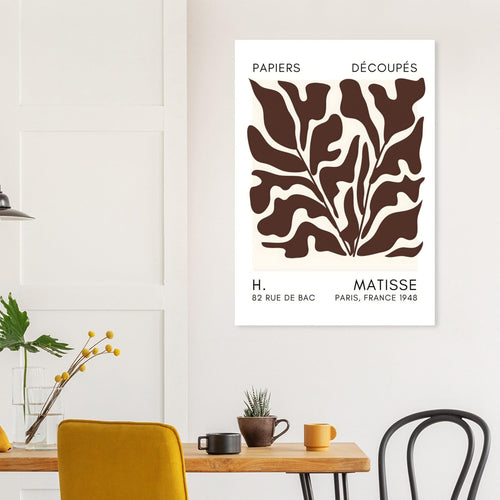 Artfulprints Poster met Lijst Matisse – Seabed shapes brown   - 30x40 cm - Bruin