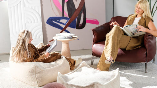 Wigiwama Vierkante Poef - Crème - vtwonen shop