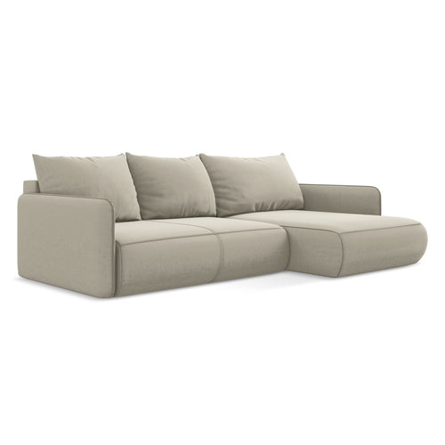 LaMiaSofa hoekbank rechts Palermo - velours - parel - 240x148x86