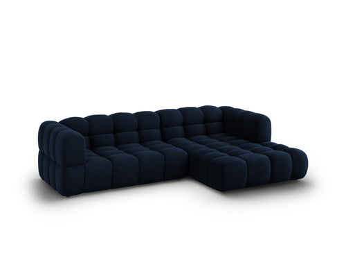Cosmopolitan Design Modulaire hoekbank rechts Sky 4-zits, flueel, koningsblauw - 162x272x70cm