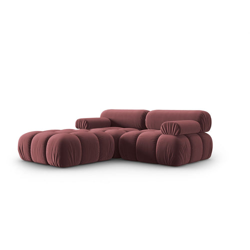 Cosmopolitan Design - Modulaire bank Cortina 3-zits, flueel roze - 188x188x70cm