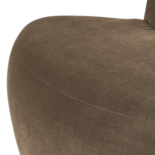 WOOOD eetbank hoek rond rugleuning Mojo Base - Velvet - Taupe - 83x76x76