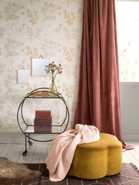 Borastapeter behang bloemen beige - 53 cm x 10.05 m - 660436 - vtwonen shop