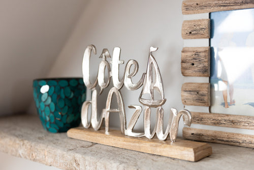 J-Line decoratie Cote D'azur Op Voet  - aluminium - zilver