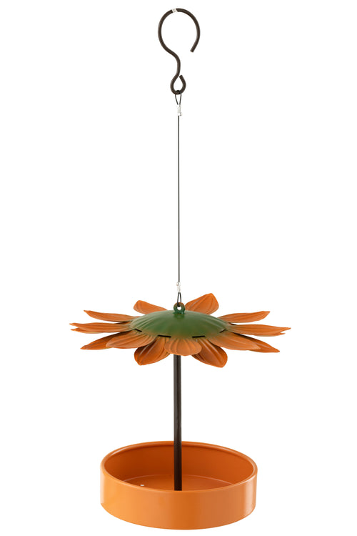 J-Line vogelhuisje - metaal - oranje