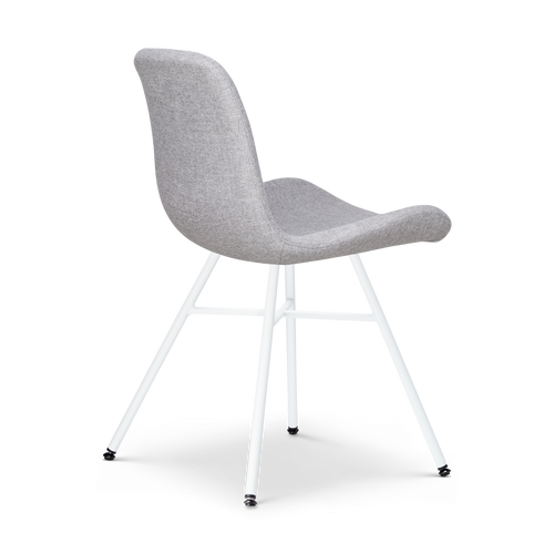 Nolon Noa-Fé Eetkamerstoel Lichtgrijs - Stof - Wit Onderstel - vtwonen shop