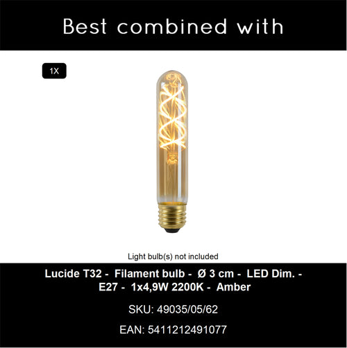 Lucide hanglamp JOANET - 1xE27 - Fumé - vtwonen shop