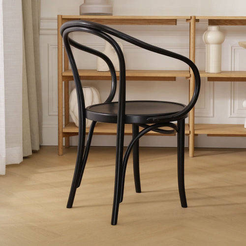 Fameg Venice No. 9 Houten Eetkamerstoel Zwart - Met Armleuning - vtwonen shop