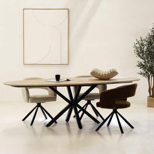 DÉJA Living Eettafel Gabriel - Ovaal - Eikenhout - 160cm