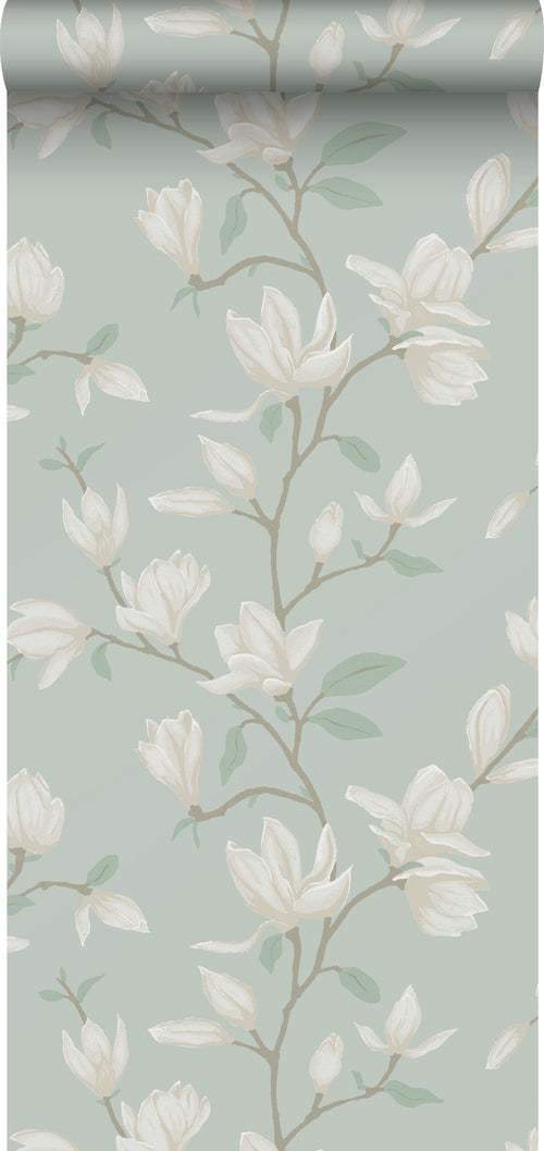 ESTAhome behang magnolia celadon groen - 53 cm x 10.05 m - 139405 - vtwonen shop