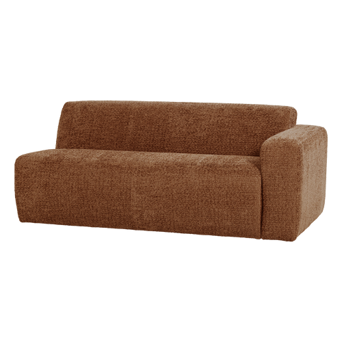 WOOOD 2-zits bank arm rechts Mojo Base - Wollig - Roestbruin - 74x185x97