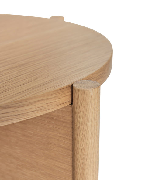 Hübsch bijzettafel Heritage - mdf/eikenfineer/eikenhout - ø45xh48cm