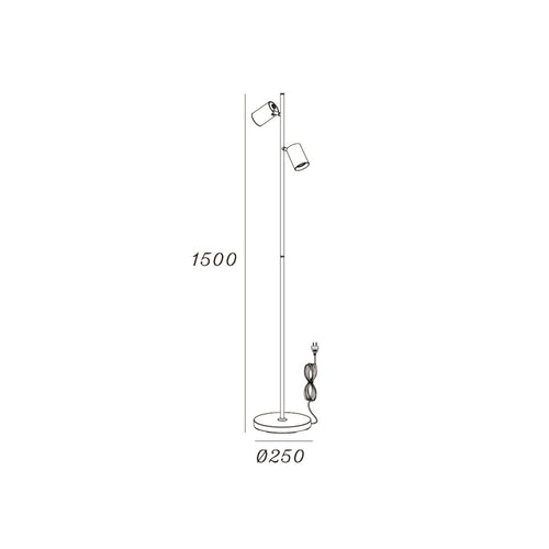 Artdelight Vloerlamp Megano 2L - Champagne