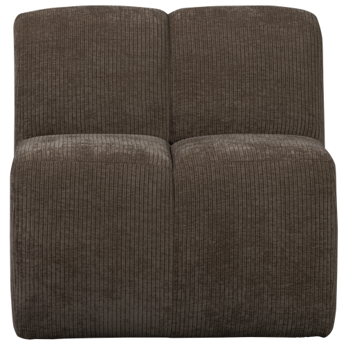 WOOOD eetbankje 84cm met rugleuning Mojo - Ribstof - Bruin - 88x84x73 - vtwonen shop