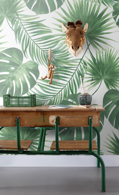 ESTAhome fotobehang tropische bladeren groen - 200 x 279 cm - 158897 - vtwonen shop
