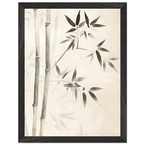Artfulprints Poster met Lijst Boho – Bamboo lines   - 30x40 cm - beige