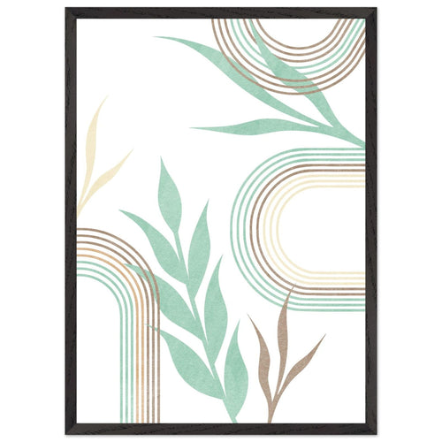 Artfulprints Poster met Lijst Boho – Mint leaves   - 50x70 cm - Groen