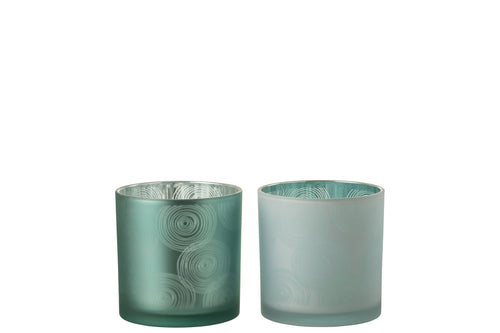 J-Line windlicht Spiralen - glas - mix - large - 2 stuks - vtwonen shop