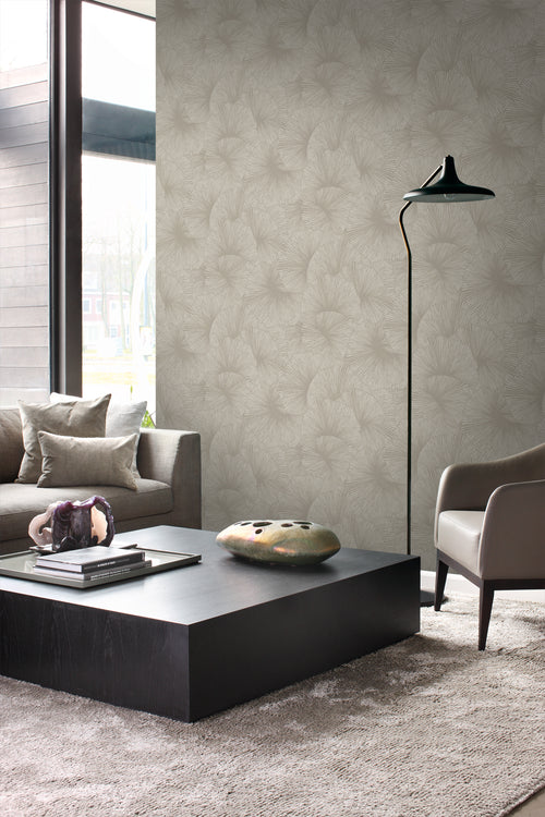 Origin Wallcoverings behang 3D-motief bladeren taupe - 50 x 900 cm - 348007 - vtwonen shop