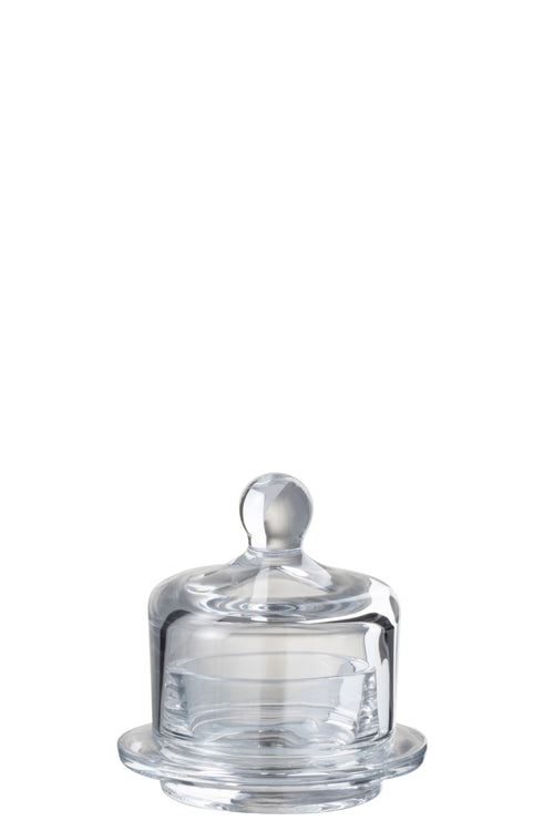J-Line botervloot Rond - glas - transparant