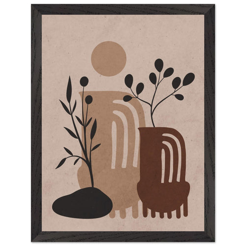Artfulprints Poster met Lijst Boho – Clay forms   - 30x40 cm - Bruin