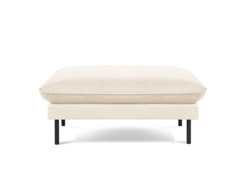 Cosmopolitan Design Poef Vienna flueel, lichtbeige - 73x93x43cm