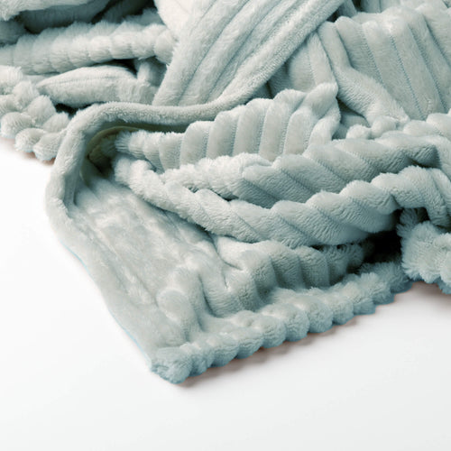 MARTHY - plaid 140x180 cm - ribfluweel - gerecycled - Jadeite - groen