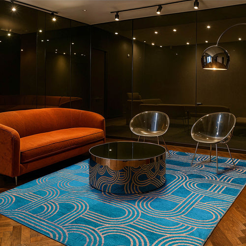 Lola&Moi vloerkleed Night Fever - blauw -80x150cm - vtwonen shop