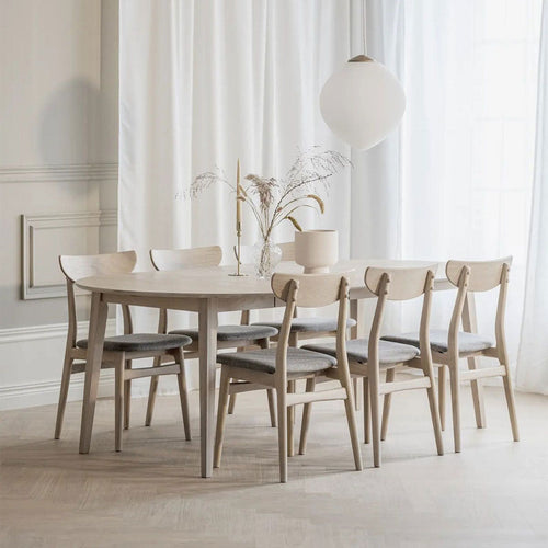 Rowico Home Filippa uitschuifbare eettafel whitewash - Ø120 cm - vtwonen shop