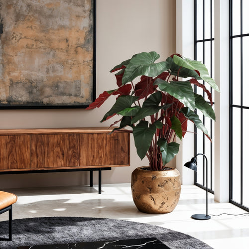 Maxifleur Philodendron XL kunstplant Deluxe 120cm Burgundy