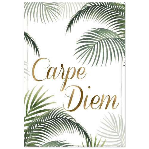 Artfulprints Poster met Lijst Boho – Carpe diem   - 30x40 cm - Groen